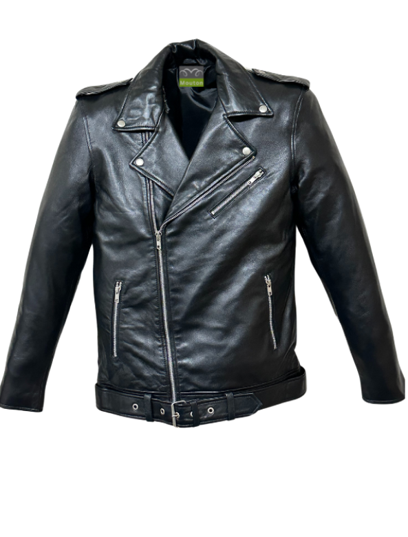Jagger- Men Belted Leather Jacket