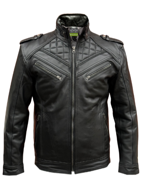 Arthur- Men's Puffed Royal Design Leather Jacket