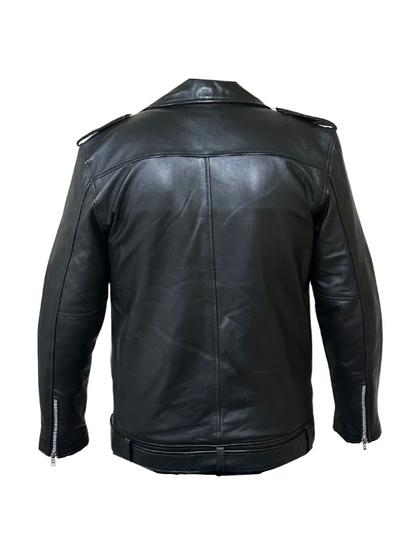 Jagger- Men Belted Leather Jacket