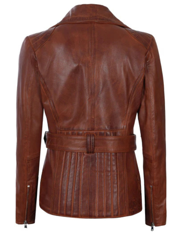 Apex Women Asymmetrical Biker Leather Jacket