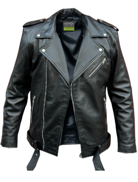 Jagger- Men Belted Leather Jacket