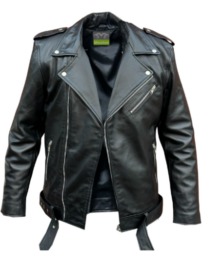 Jagger- Men Belted Leather Jacket