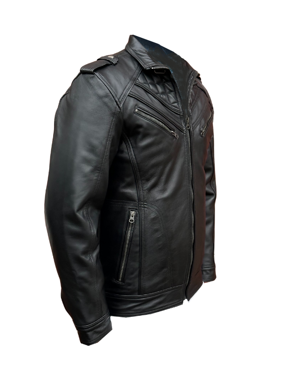 Arthur- Men's Puffed Royal Design Leather Jacket