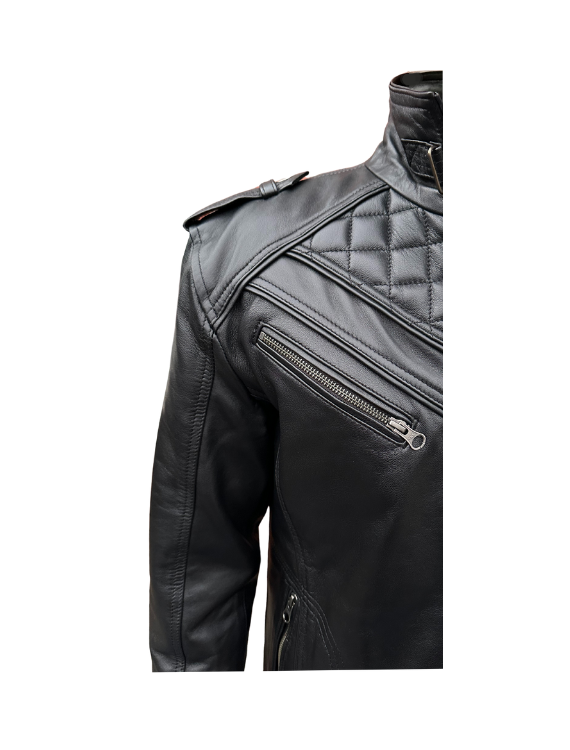 Arthur- Men's Puffed Royal Design Leather Jacket