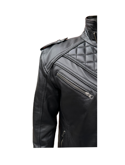 Arthur- Men's Puffed Royal Design Leather Jacket