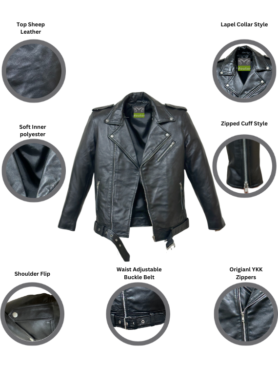 Jagger- Men Belted Leather Jacket
